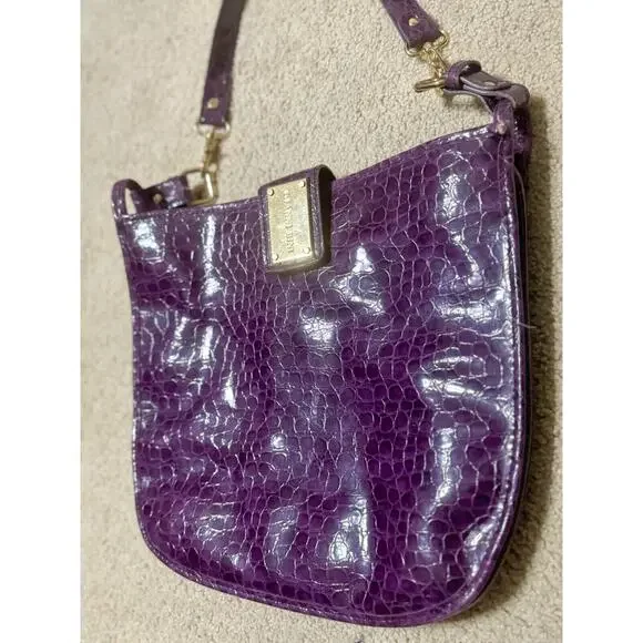Gianni Bini Large Purple Leather Bag - Picture 4 of 16